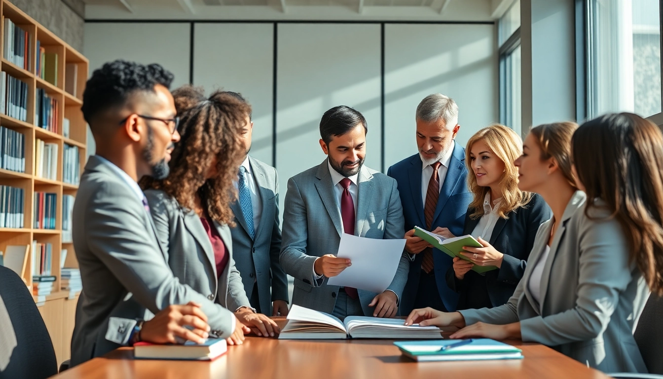 Engaging personal injury lawyers from https://www.mainorellis.com collaborating in a professional law office setting.