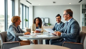 Engaging family law attorneys at https://www.fisher-wilsey-law.com helping clients in a bright office.