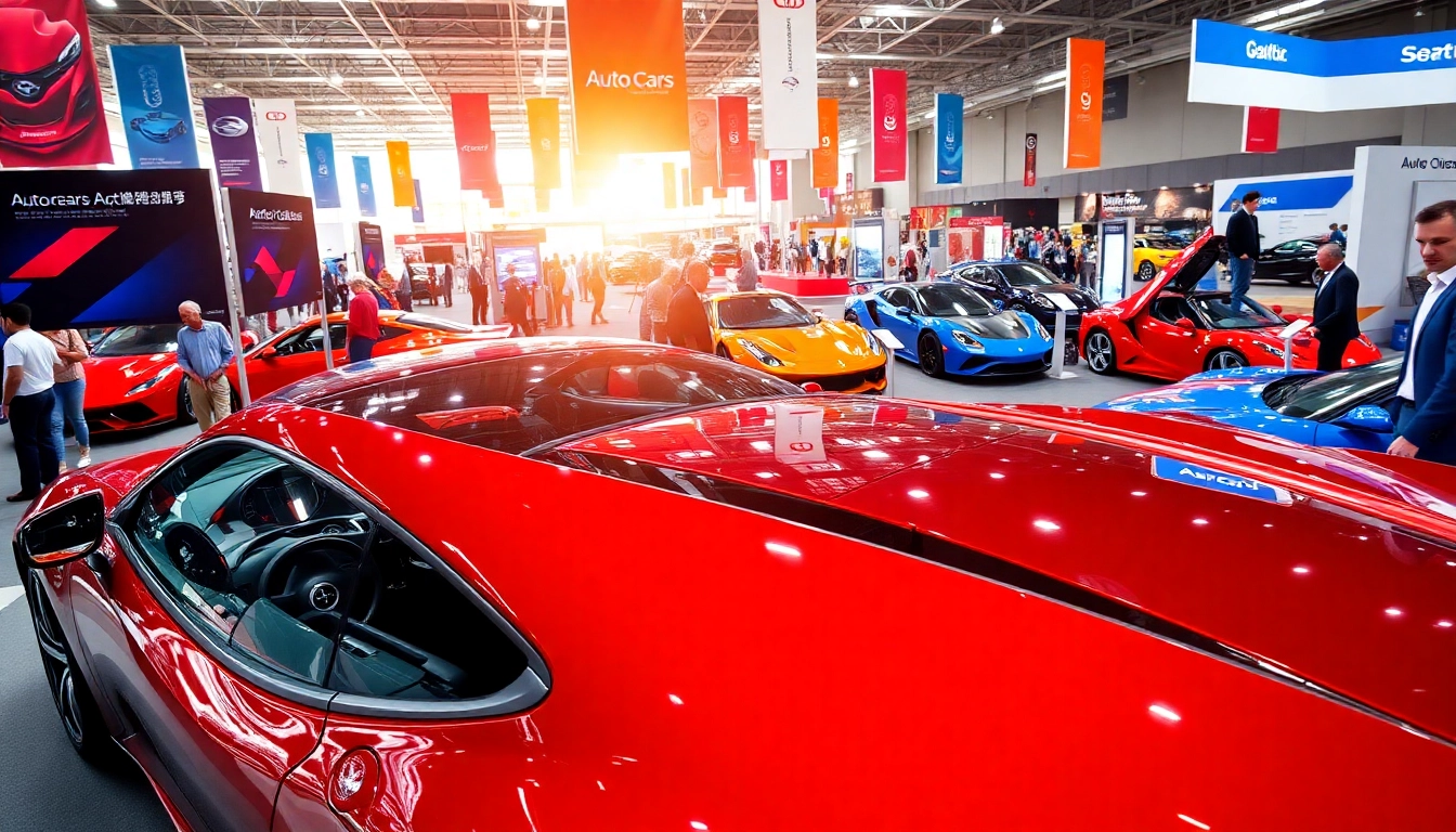 Engaging scene at Auto Cars Show, featuring attendees exploring modern vehicles and displays.