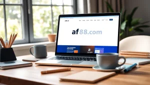 Engage with af88.com while exploring a modern digital marketing workspace showcasing efficiency.
