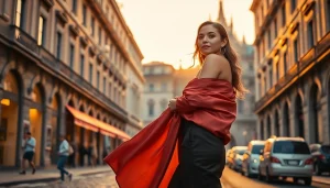 Professional fashion photographer in Milan capturing elegant model