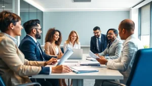 Employment law firm in Delhi NCR providing expert legal consultation to diverse clients in a modern office.