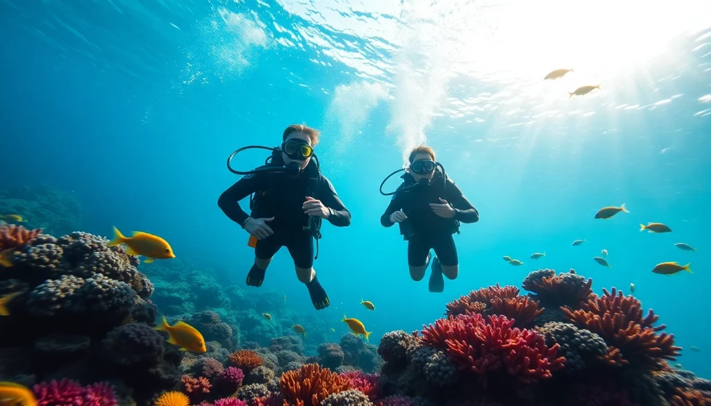 Join scuba divers at https://marvinscubaexpeditions.com as they interact with vibrant marine life.