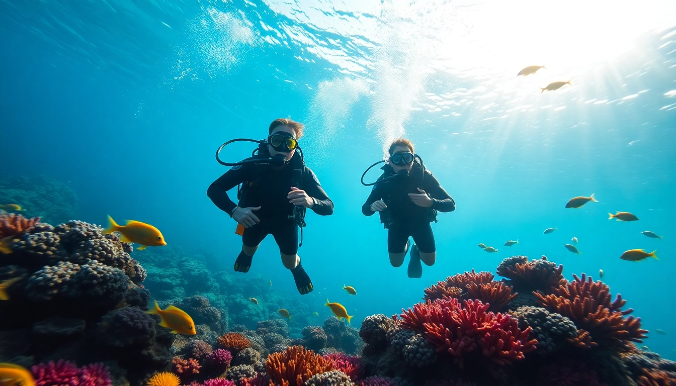 Join scuba divers at https://marvinscubaexpeditions.com as they interact with vibrant marine life.