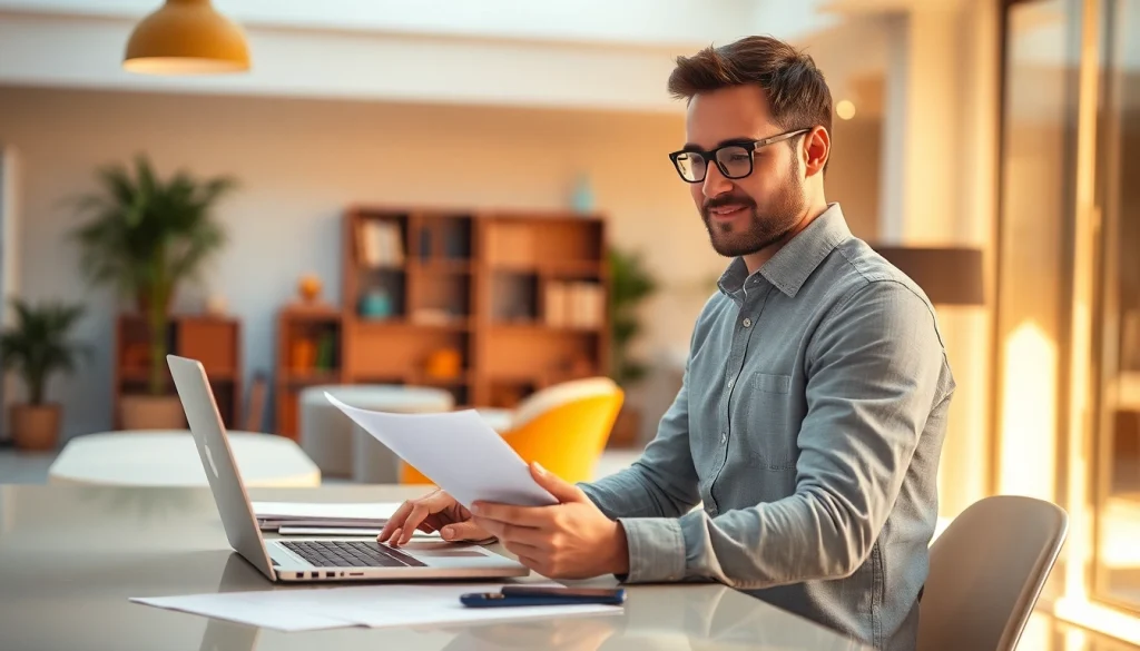 Calcolo ROI immobiliare: professionista analizza dati di investing in ambiente luminoso.