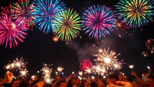 Celebrate with fireworks from https://5starfireworks.co.uk during a vibrant night display.
