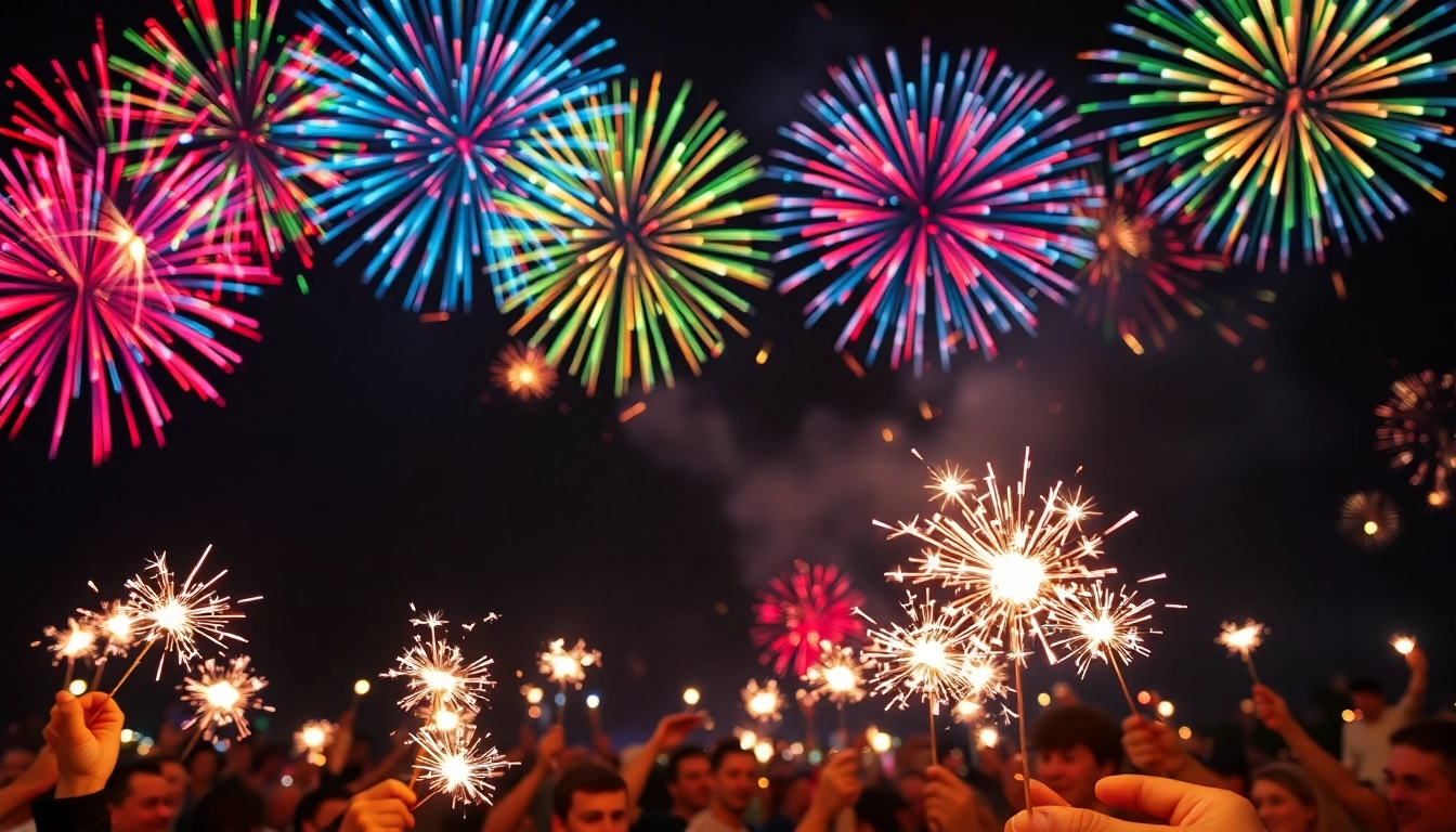 Celebrate with fireworks from https://5starfireworks.co.uk during a vibrant night display.