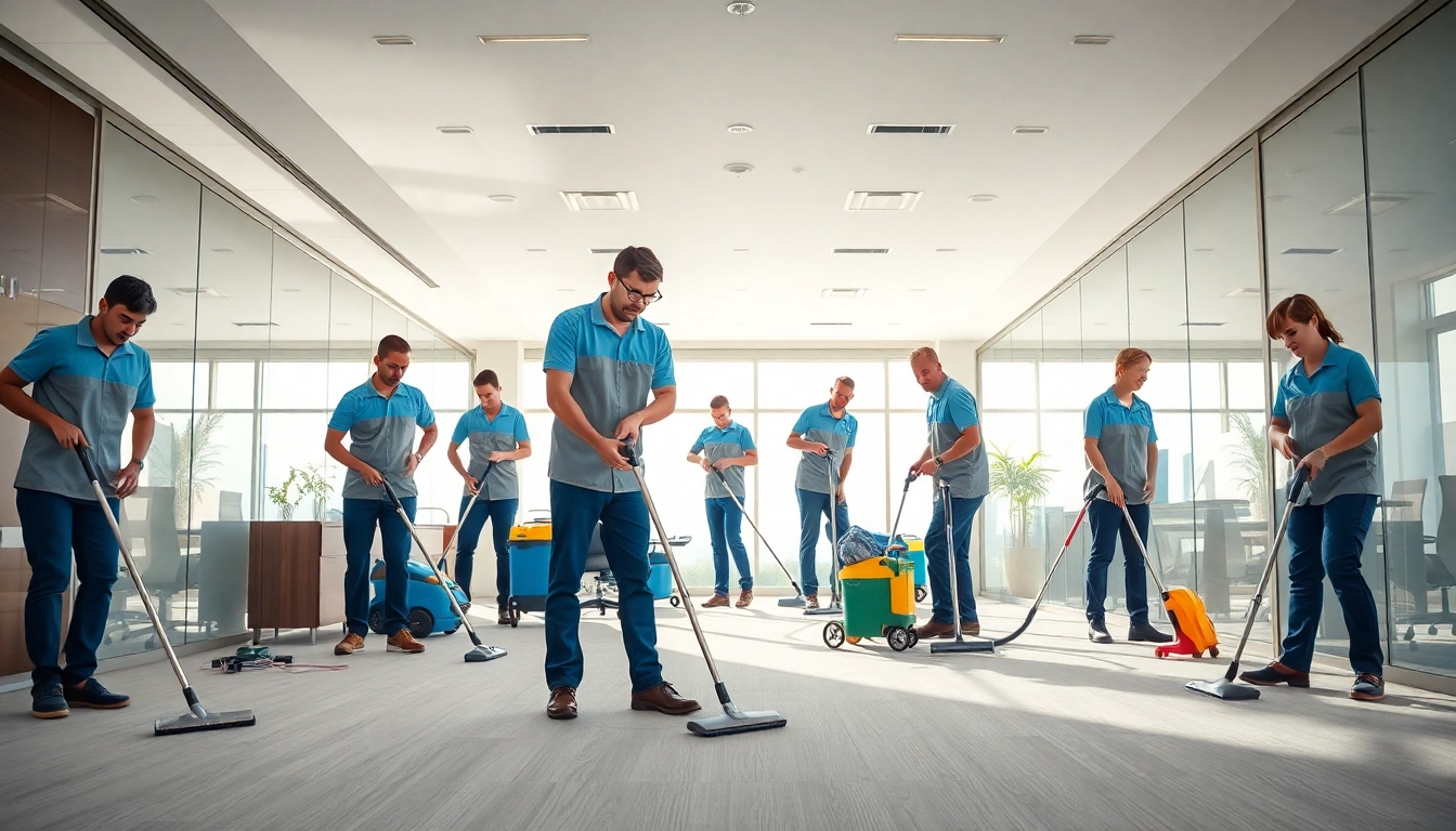Reinigungsteam bei https://nm-gebäudeservice.de sorgt für Sauberkeit am Arbeitsplatz.