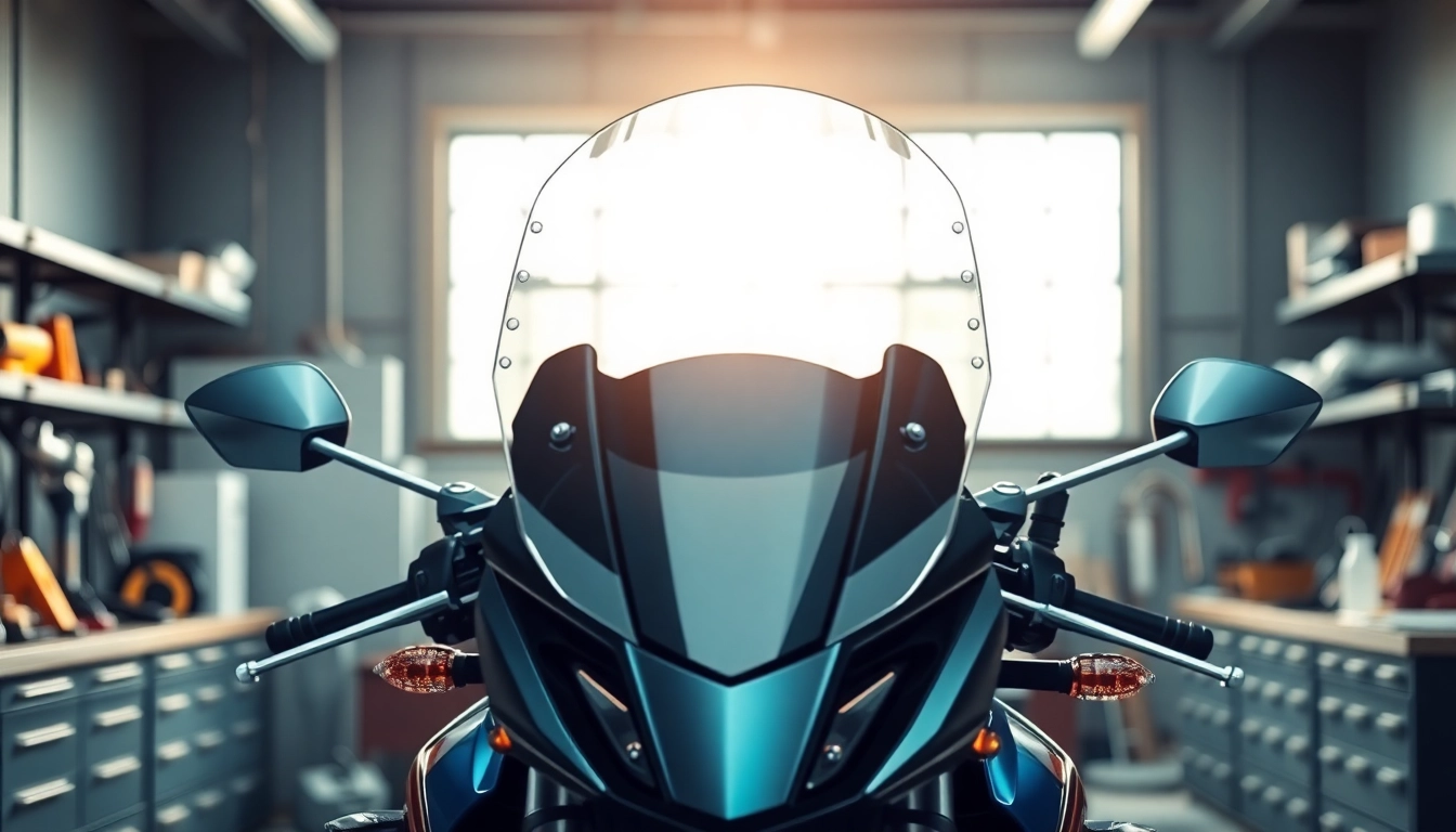 Showcase of high-quality motorcyclescreens highlighting clarity and design in a workshop environment.