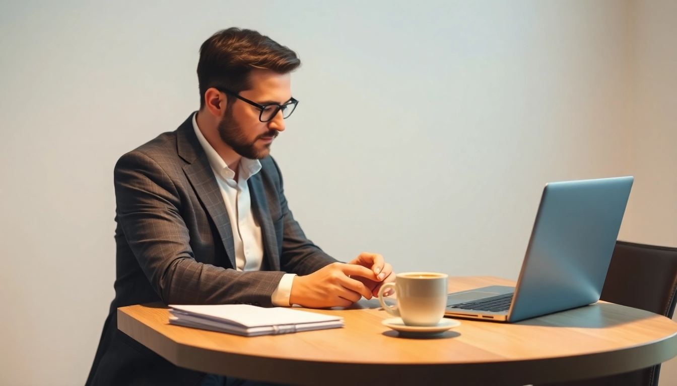 Calcolo ROI immobiliare: professionista al lavoro con note e computer portatile.