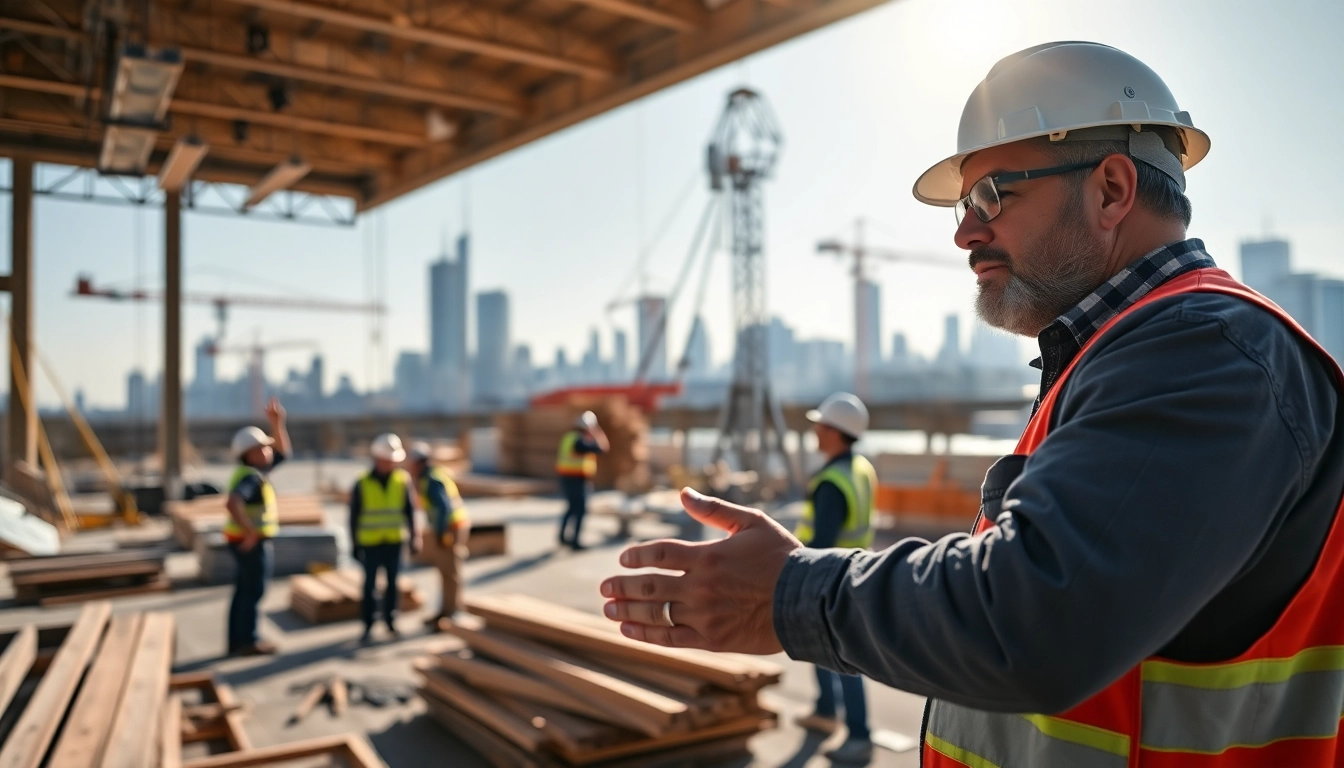 New York General Contractor leads a vibrant construction site with skilled workers and tools.