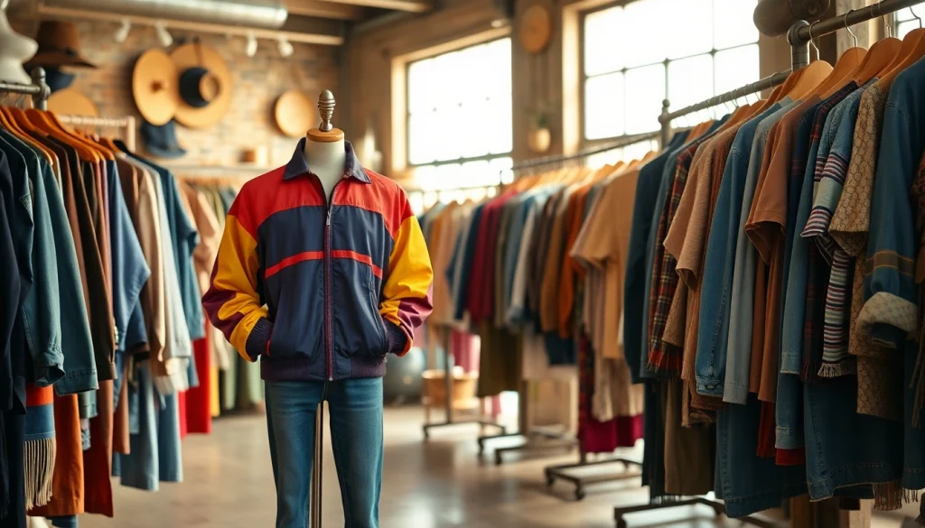 Shop the unique offerings at https://thrift-vintage.com in this attractive vintage clothing display.