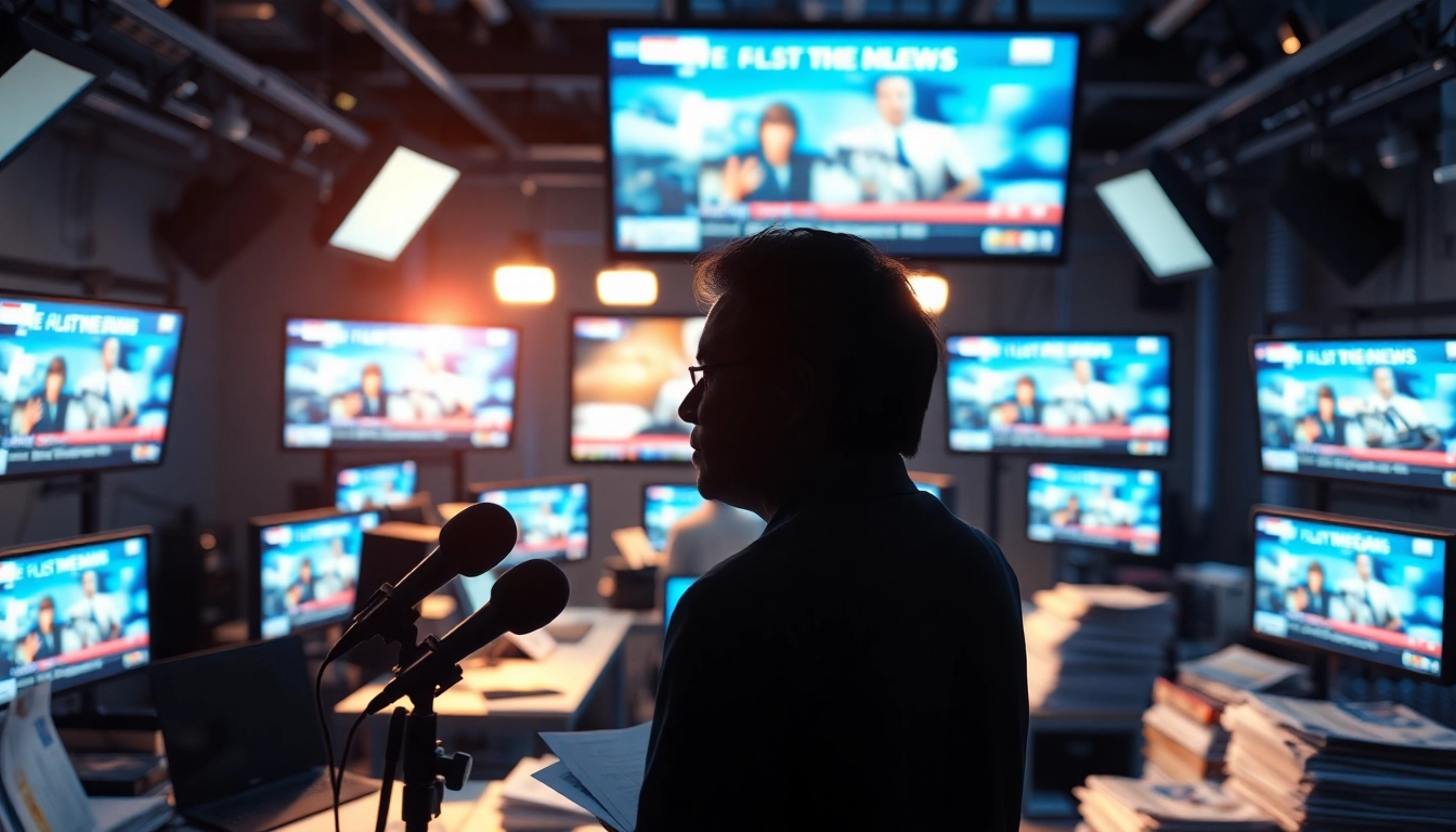 Capture the latest updates at https://saudiwadi.com through a professional news reporter in a dynamic newsroom.