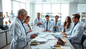 Healthcare professionals collaborating on the ADAPTABLE Aspirin Study, examining dosage safety and effectiveness.