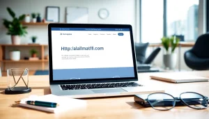 Showcase of a professional website design for https://albmaftoh.com displayed on a sleek laptop.