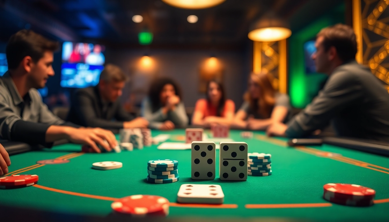 Permainan Domino88 poker game dengan pemain yang terlibat dan kartu yang terbuka.