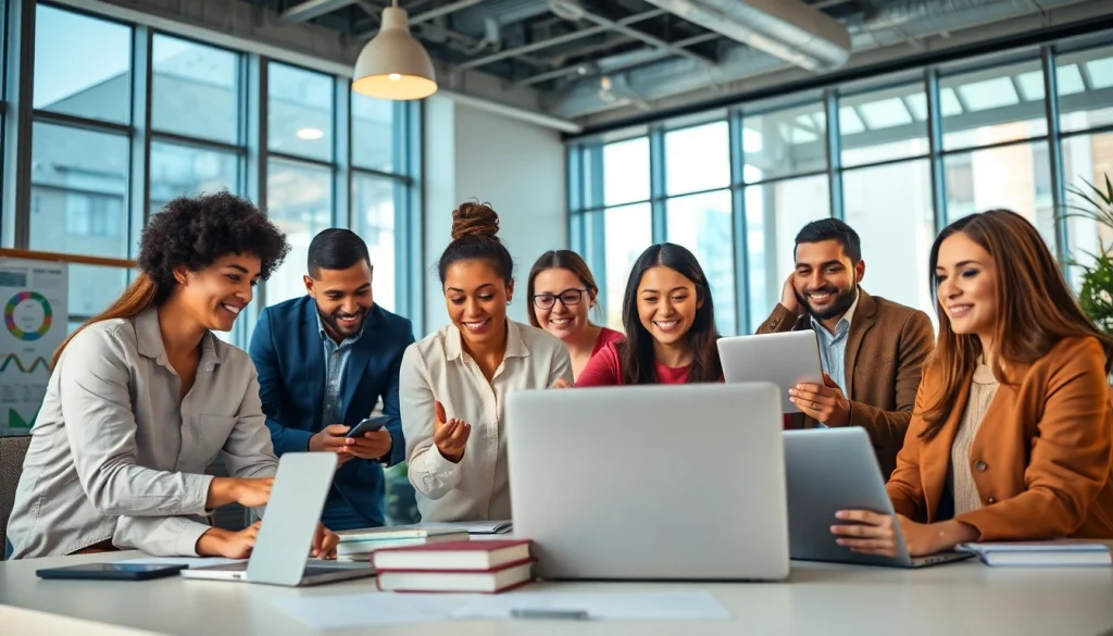 Boost language translation services with the team at https://www.elitetranslingo.com in a modern office.