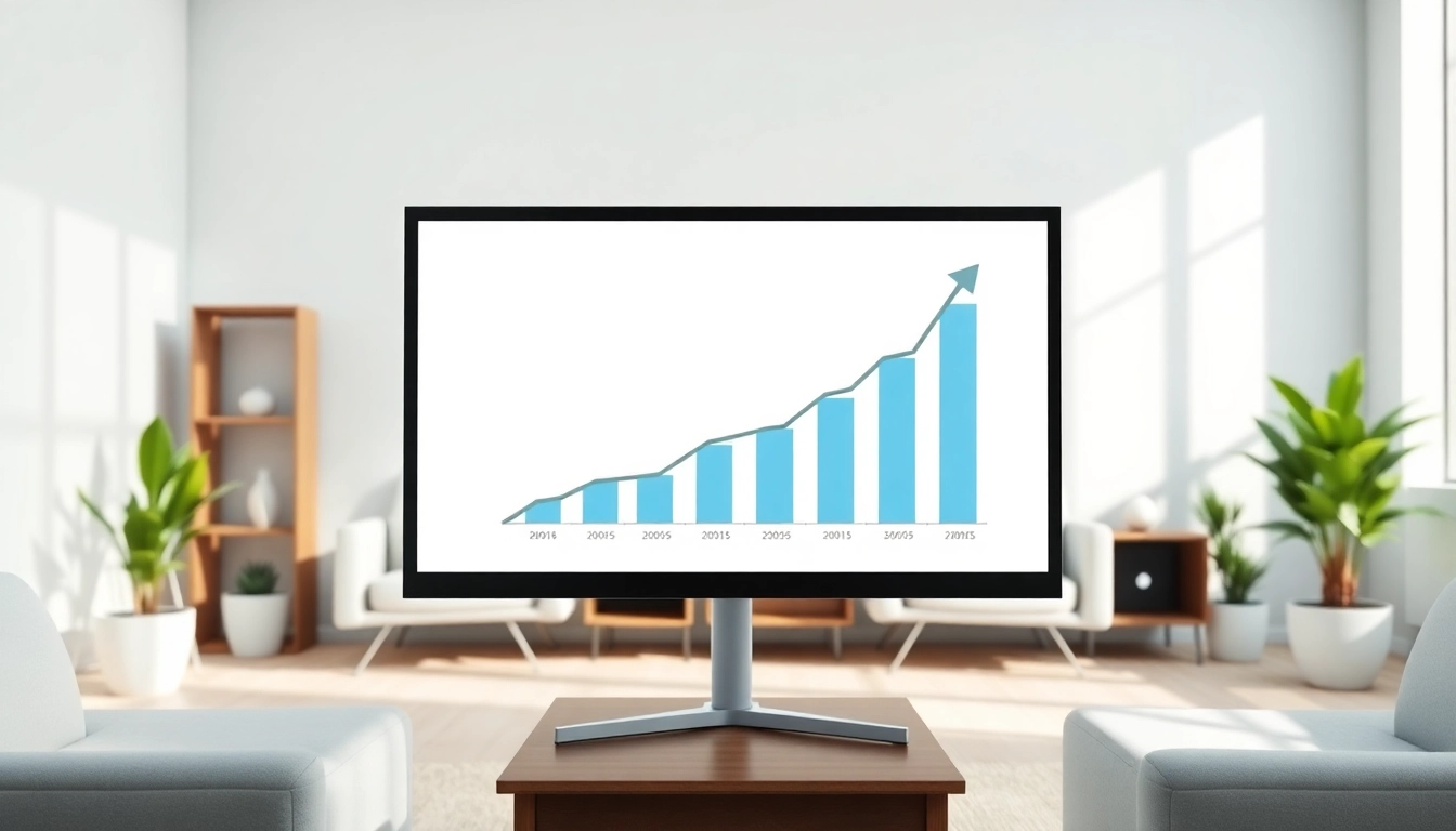 Visual representation of google penalty recovery service process with a growth chart in a professional setting.