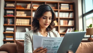 신용카드 현금화 전문가가 사무실에서 재정 리큐리티 솔루션을 보여주는 모습