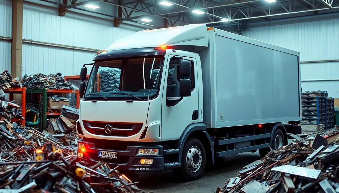 Schrottabholung Düsseldorf: Ein Lkw, der effizient Schrott in Düsseldorf abholt, umweltfreundlicher Service.