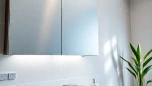 Stilvoller sonni Spiegelschrank mit LED-Beleuchtung im modernen Bad-Design.