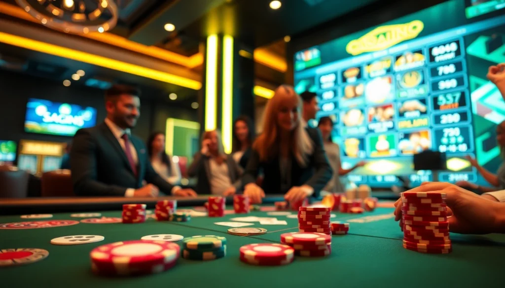 Experience a thrilling gaming adventure at https://whycazino.com with vibrant casino elements and lively atmosphere.