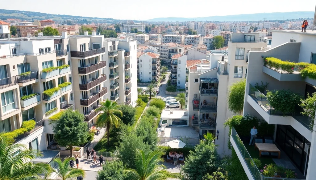 Explore beautiful properties tirana in a vibrant real estate scene featuring modern architecture.