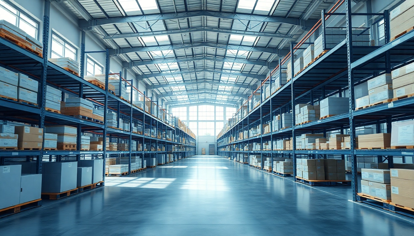 Find a warehouse near me showcasing organized storage space and natural lighting.