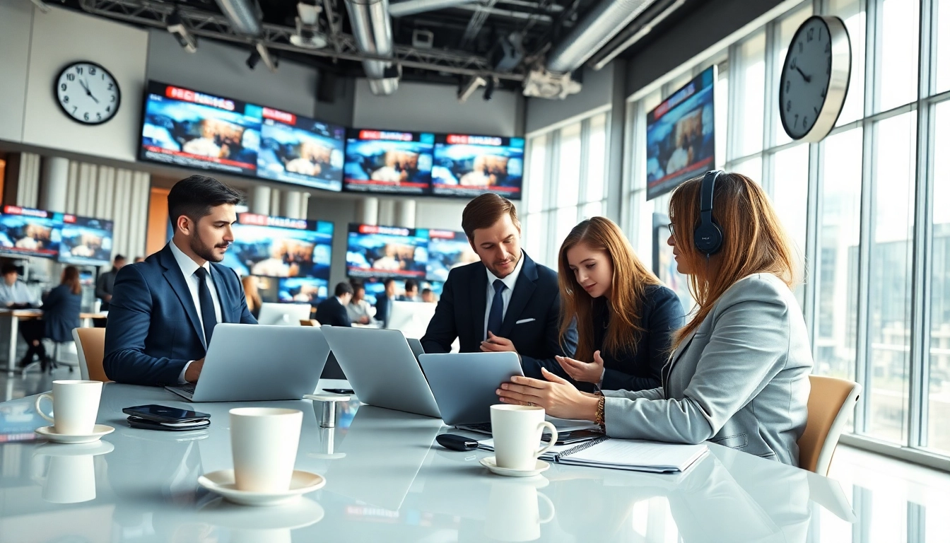 Engaged journalists collaborating at https://emiratenewsday.com newsroom, reflecting dynamic news reporting.