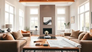 Revitalize your home renovation with an elegantly designed living room transformation, featuring modern decor.