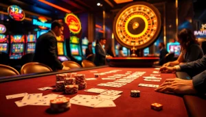 Experience the excitement at 33win casino with engaging poker tables and vibrant slot machines.