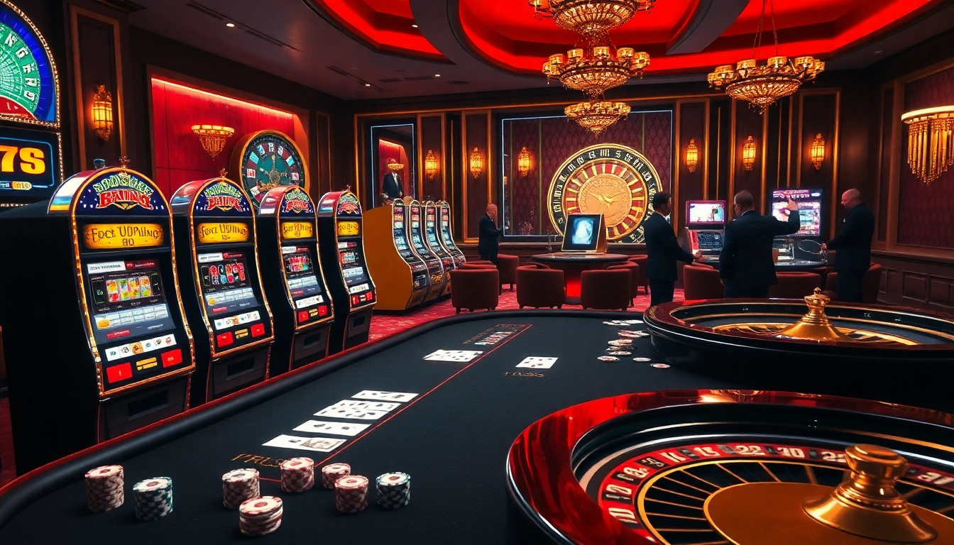 Experience thrilling S8 gameplay at a vibrant casino with sophisticated tables and exciting slot machines.
