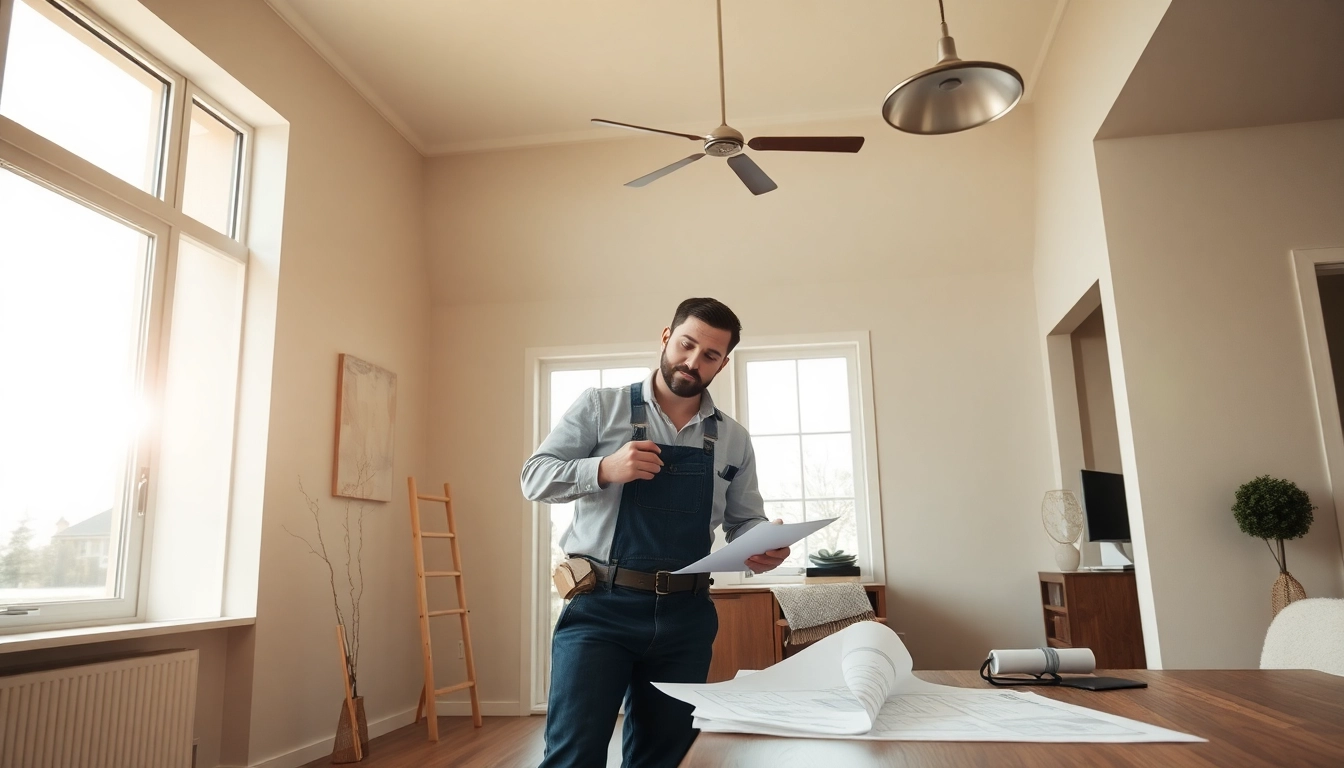 Engaging home renovation process showcasing a skilled contractor in action.