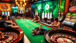 Engage in high-stakes baccarat at S8 casino, surrounded by vibrant gaming elements.