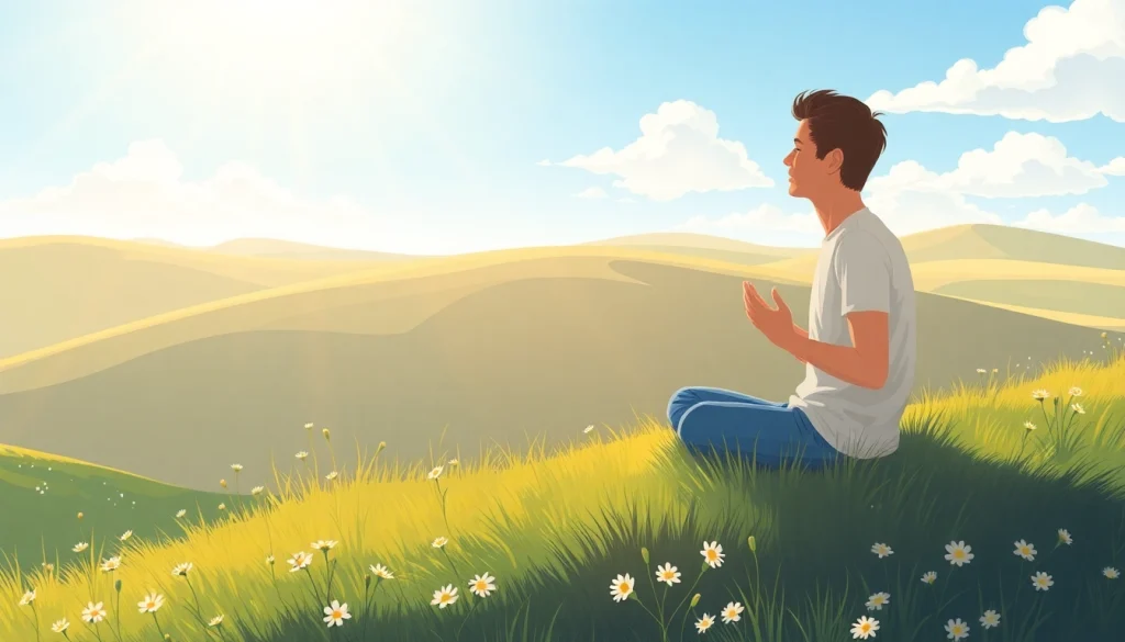 Person embracing tranquility in nature, symbolizing Life in a Break Down