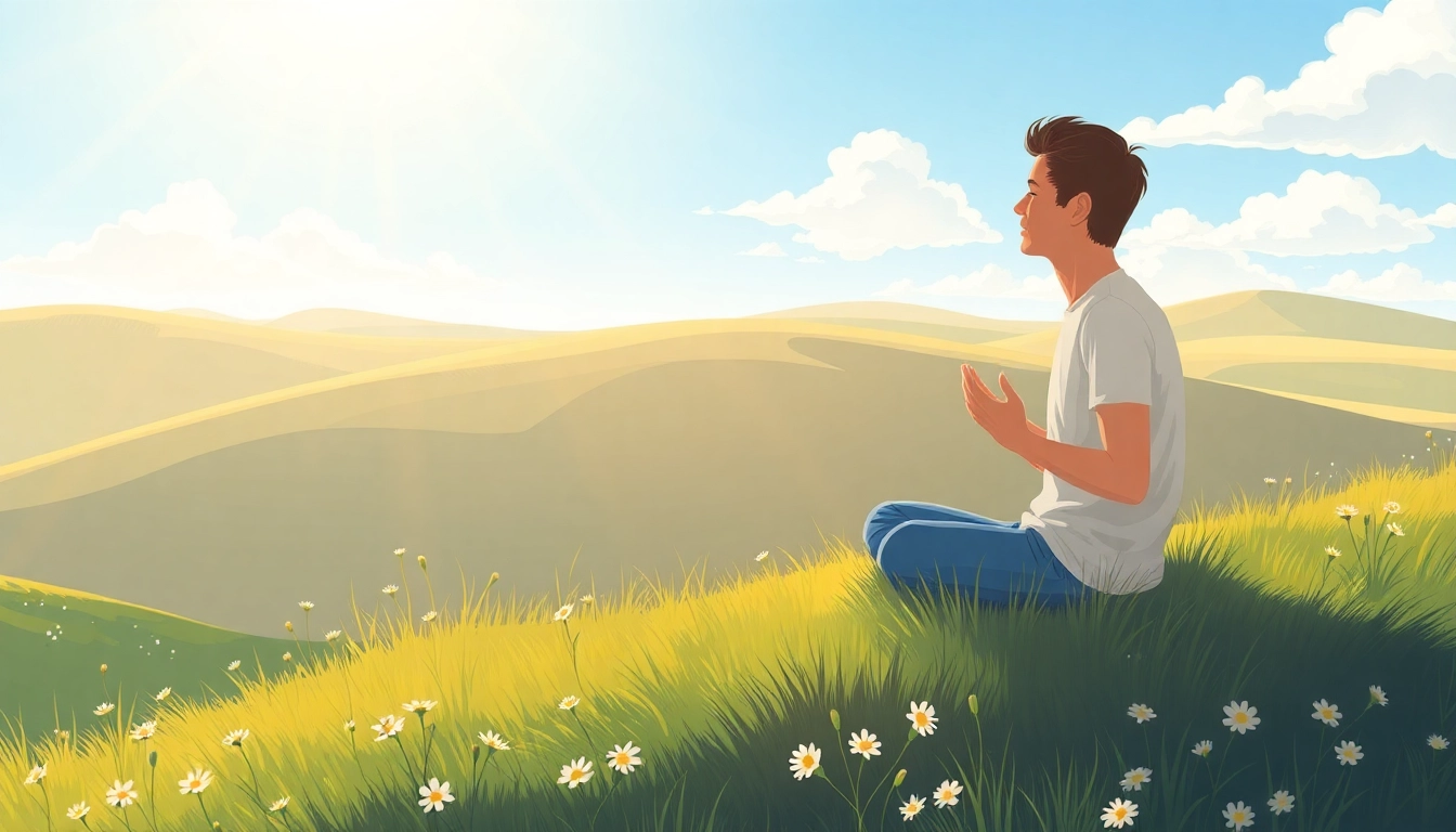 Person embracing tranquility in nature, symbolizing Life in a Break Down