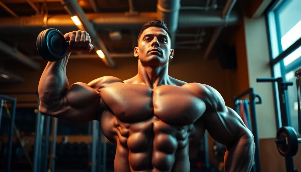 Buy sarms uk from a professional bodybuilder training in a modern gym setting.