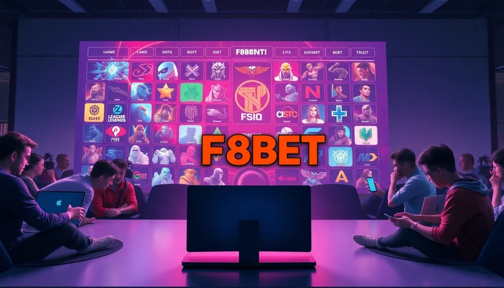F8BET online betting platform showcasing esports games with dynamic user interaction.