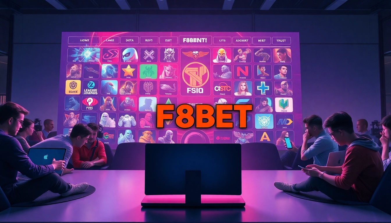 F8BET online betting platform showcasing esports games with dynamic user interaction.