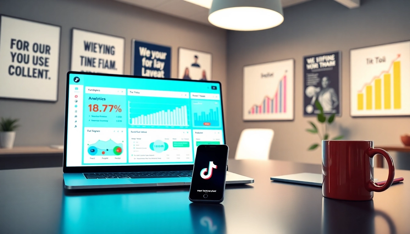 Boost engagement using a professional TikTok SMM panel interface on a modern desk.