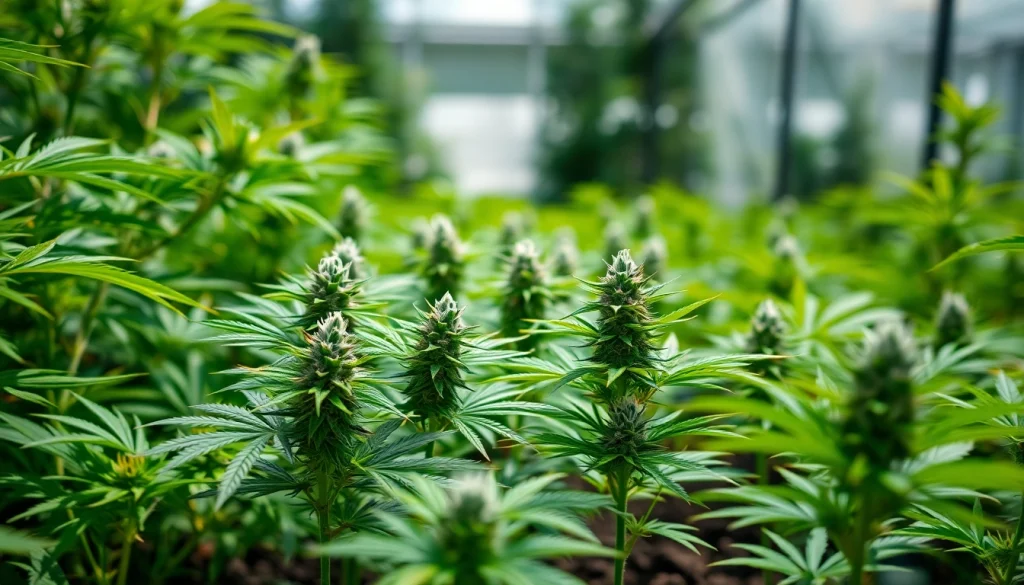 Consuming canabis espagne with vibrant cannabis plants in a sunny garden setting.