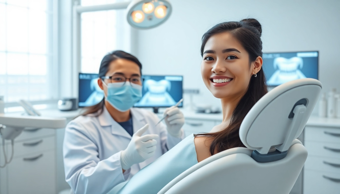 Teeth whitening malaysia session in a modern dental clinic showcasing a patient’s bright smile.