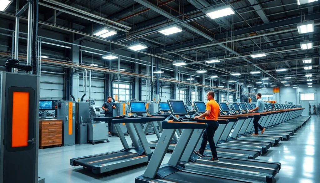 Ciapo Treadmill showcasing high-quality air pressure technology in a professional fitness equipment manufacturing facility.