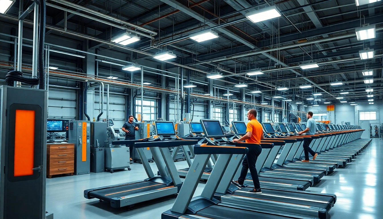 Ciapo Treadmill showcasing high-quality air pressure technology in a professional fitness equipment manufacturing facility.