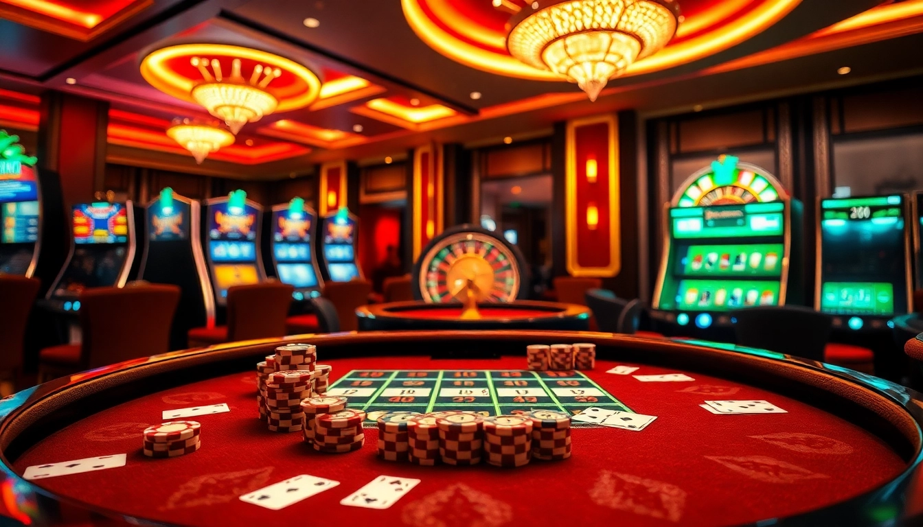 Experience thrilling game uu88 action at a luxurious casino table with cards and chips.
