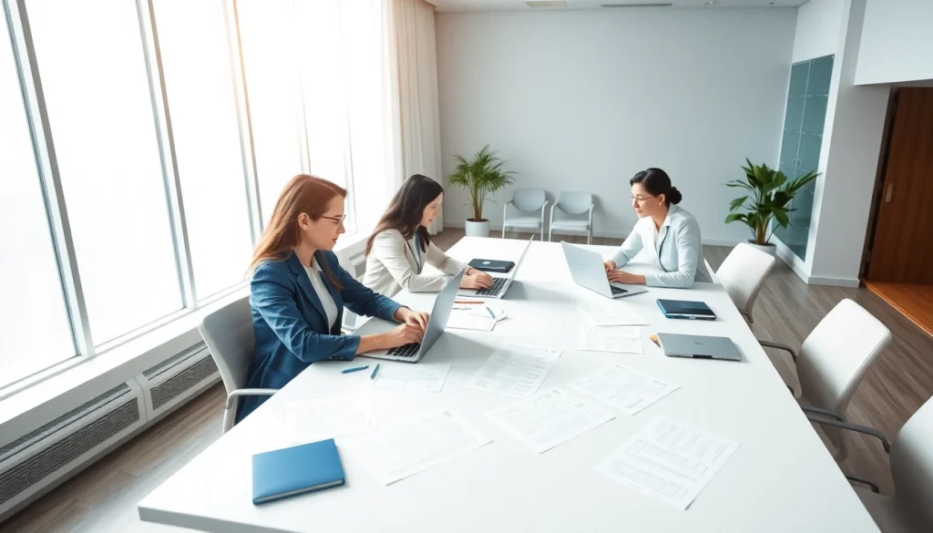 Partager une session de traduction professionnelle avec translatecompany.fr dans un bureau moderne.