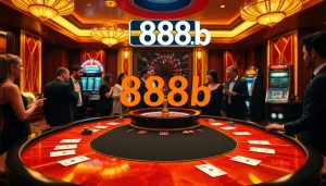 Exciting gameplay at the luxurious casino table featuring the vibrant atmosphere of 888b.