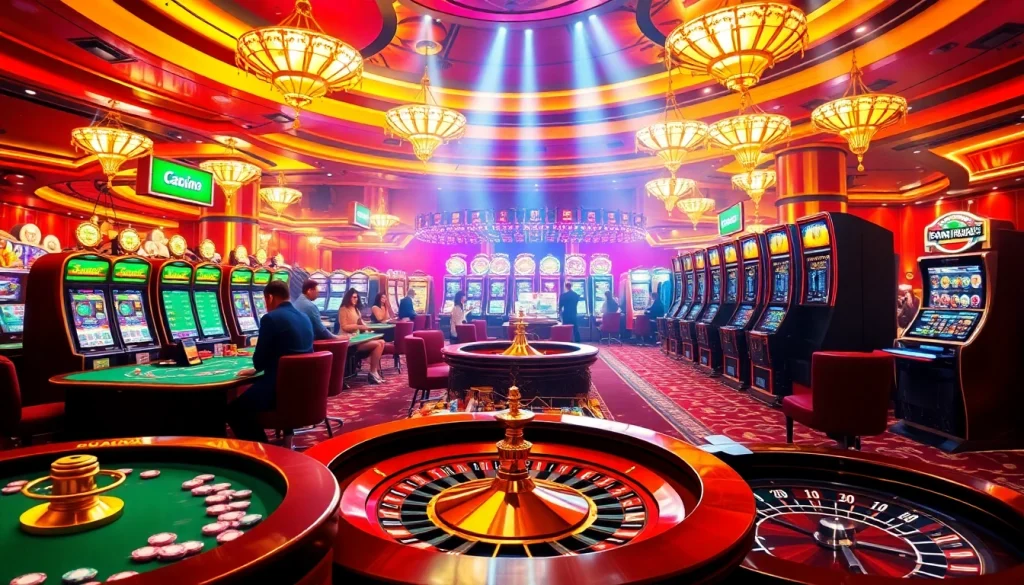 Experience the vibrant atmosphere of jbo.com with players engaging in thrilling casino games.