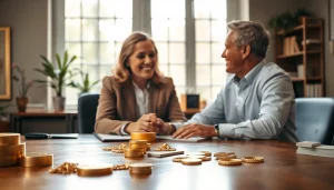 Goldankauf in der Nähe expert assisting a client in a warm, professional office.