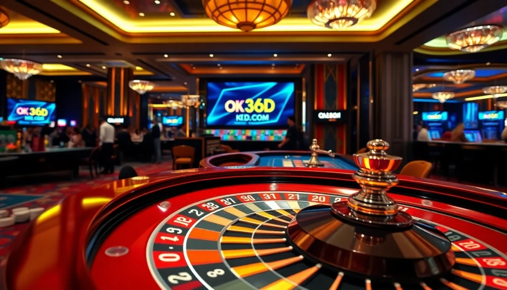 Experience the thrill of online gambling at OK365KD.COM with vibrant casino visuals and engaging games.